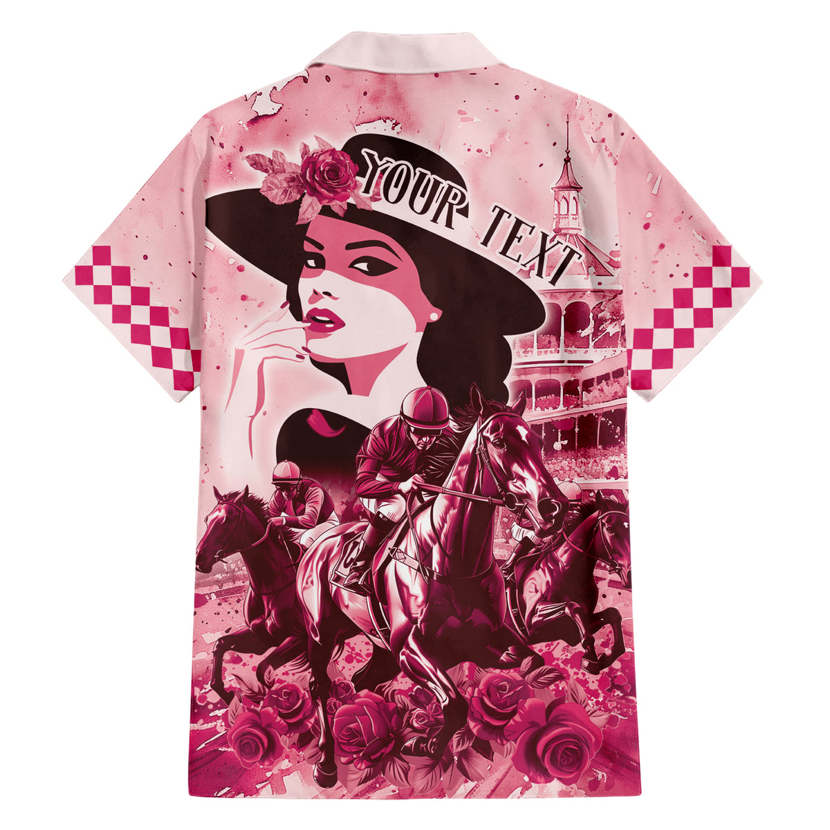 Personalized Kentucky Ladies Family Matching Short Sleeve Bodycon Dress and Hawaiian Shirt The Run For The Roses Derby - Pink Out - Wonder Print Shop