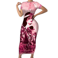 Personalized Kentucky Ladies Family Matching Short Sleeve Bodycon Dress and Hawaiian Shirt The Run For The Roses Derby - Pink Out - Wonder Print Shop