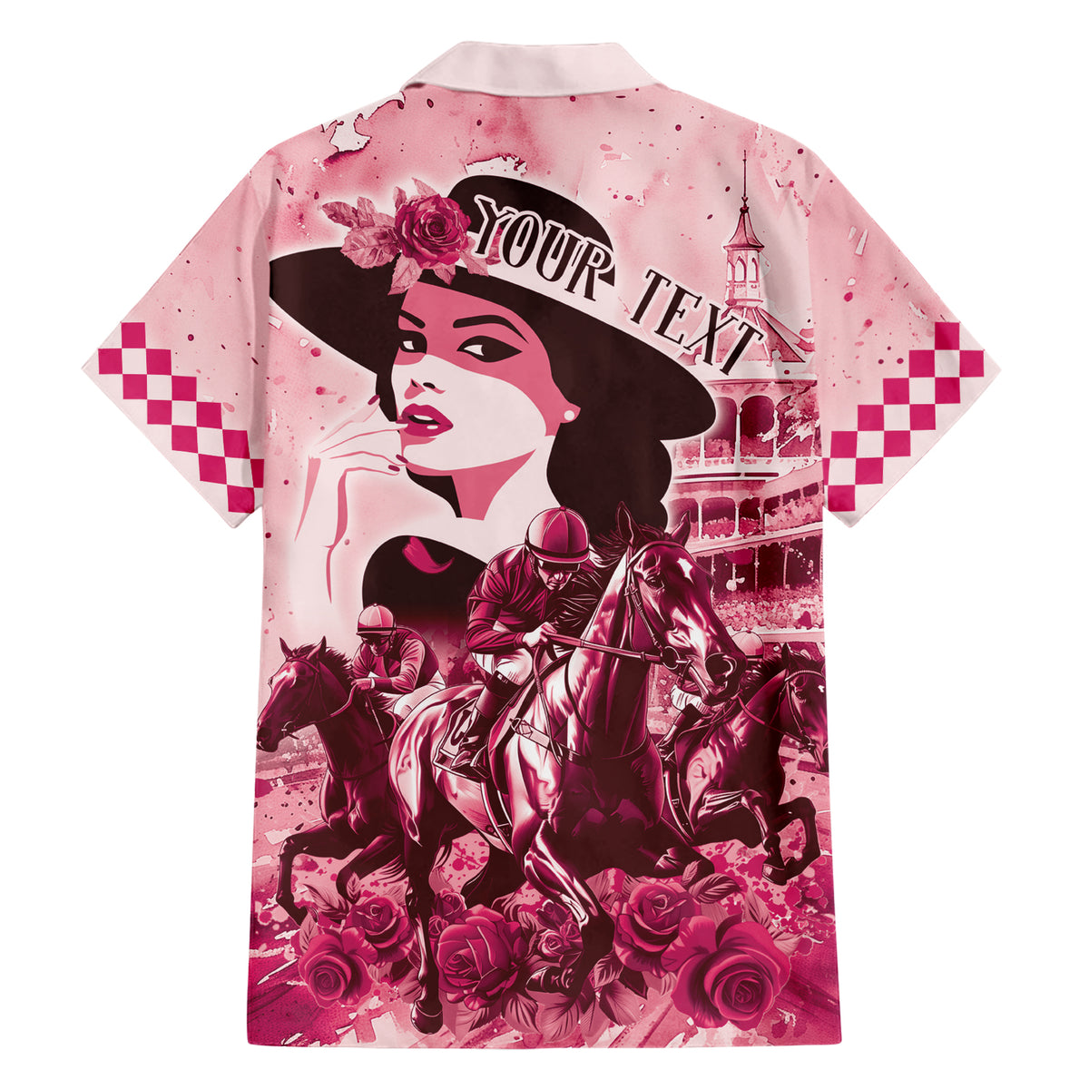 Personalized Kentucky Ladies Hawaiian Shirt The Run For The Roses Derby - Pink Out - Wonder Print Shop