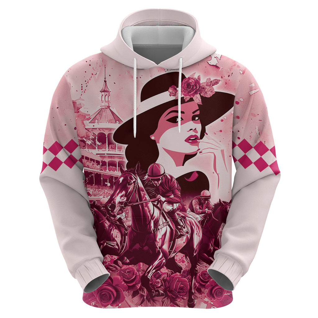 Personalized Kentucky Ladies Hoodie The Run For The Roses Derby - Pink Out - Wonder Print Shop