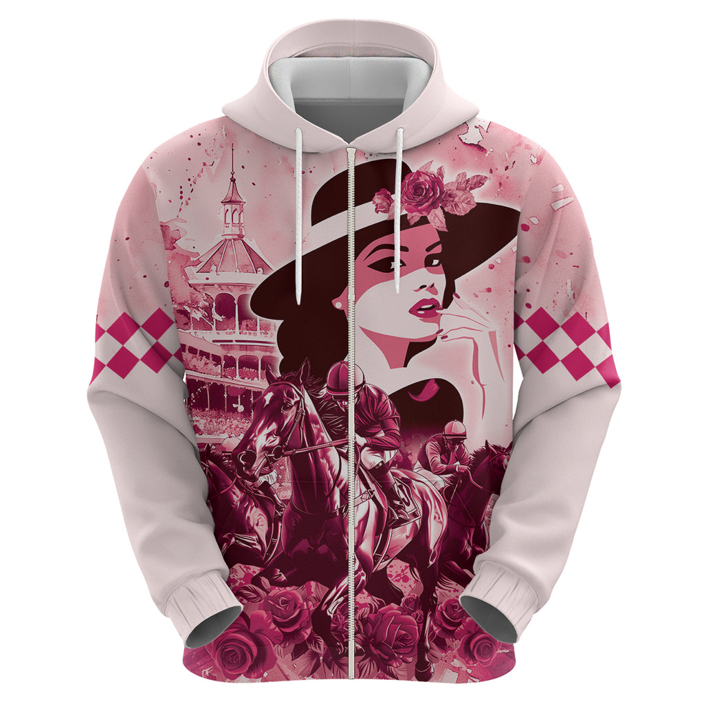Personalized Kentucky Ladies Hoodie The Run For The Roses Derby - Pink Out - Wonder Print Shop