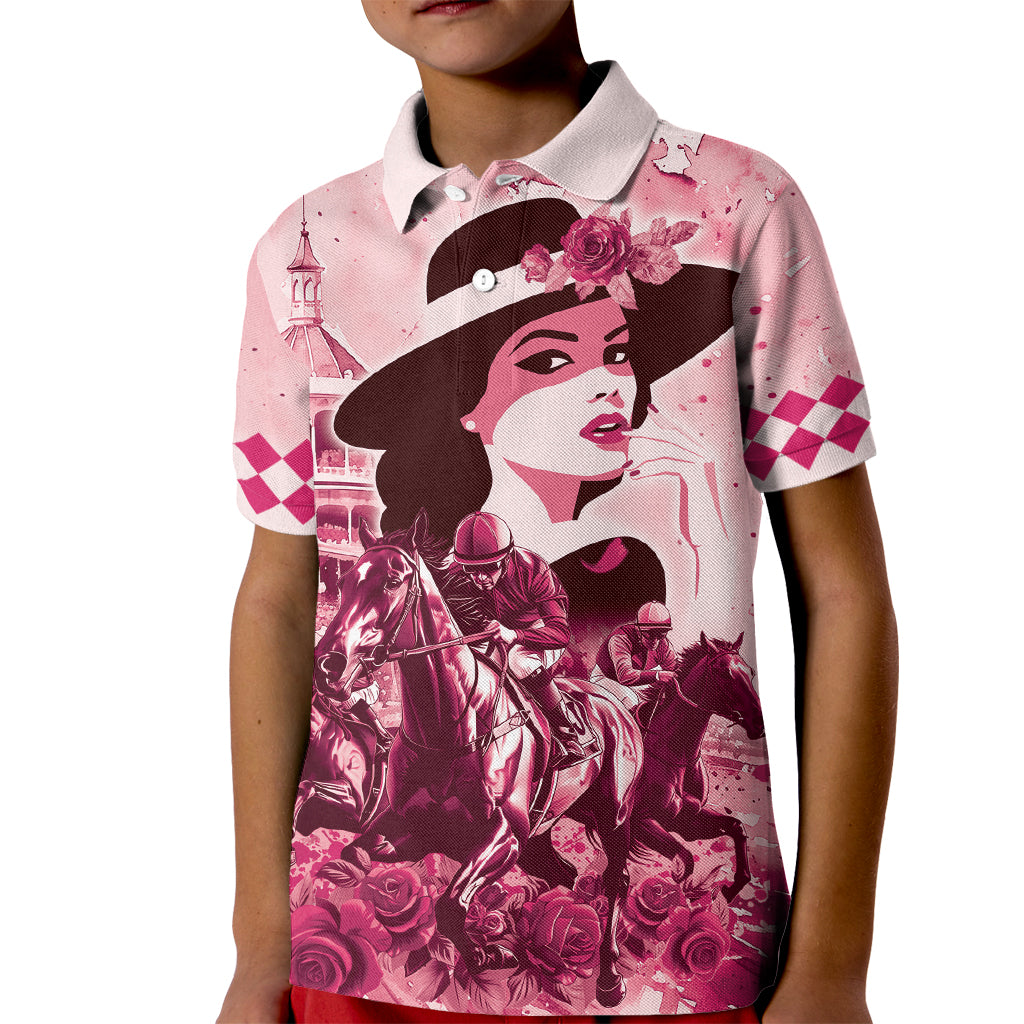 Personalized Kentucky Ladies Kid Polo Shirt The Run For The Roses Derby - Pink Out - Wonder Print Shop