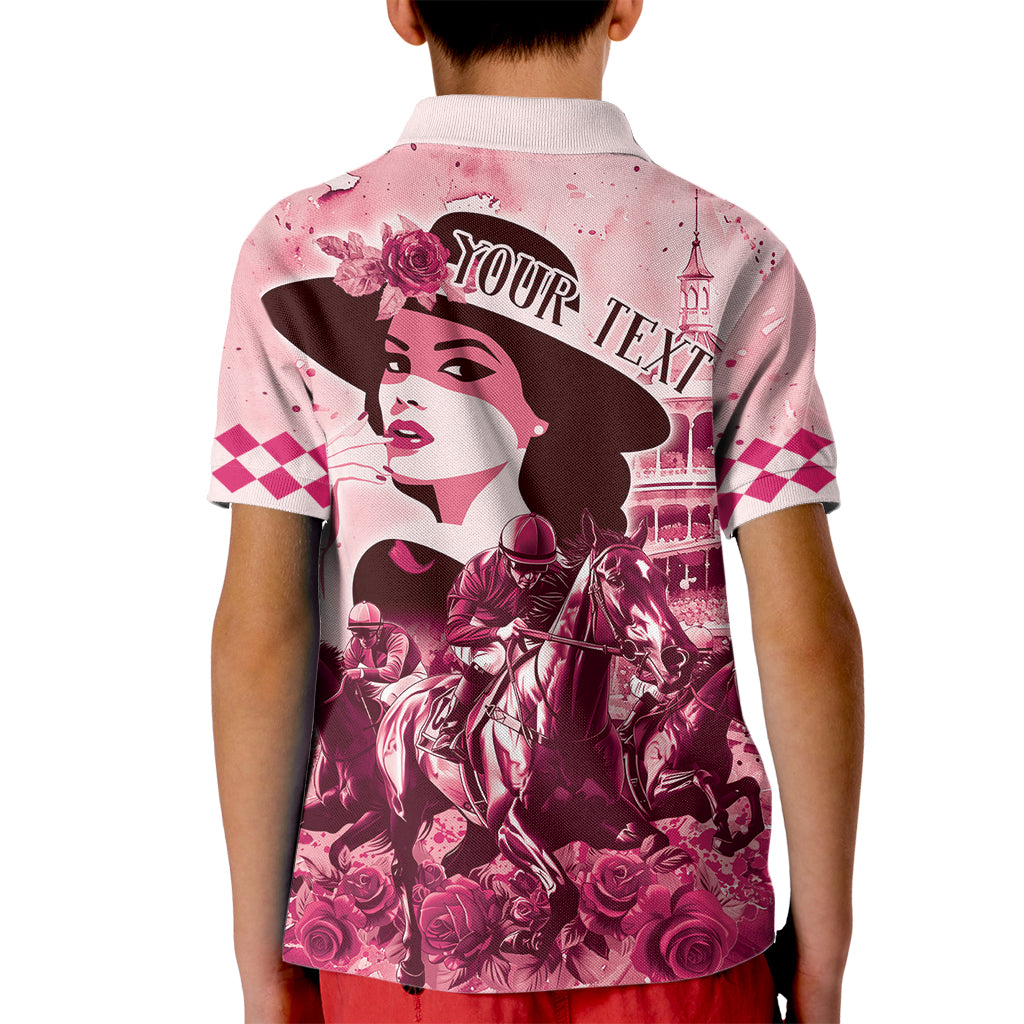 Personalized Kentucky Ladies Kid Polo Shirt The Run For The Roses Derby - Pink Out - Wonder Print Shop
