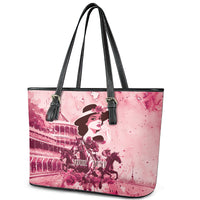 Personalized Kentucky Ladies Leather Tote Bag The Run For The Roses Derby - Pink Out - Wonder Print Shop