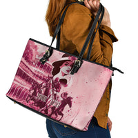 Personalized Kentucky Ladies Leather Tote Bag The Run For The Roses Derby - Pink Out - Wonder Print Shop