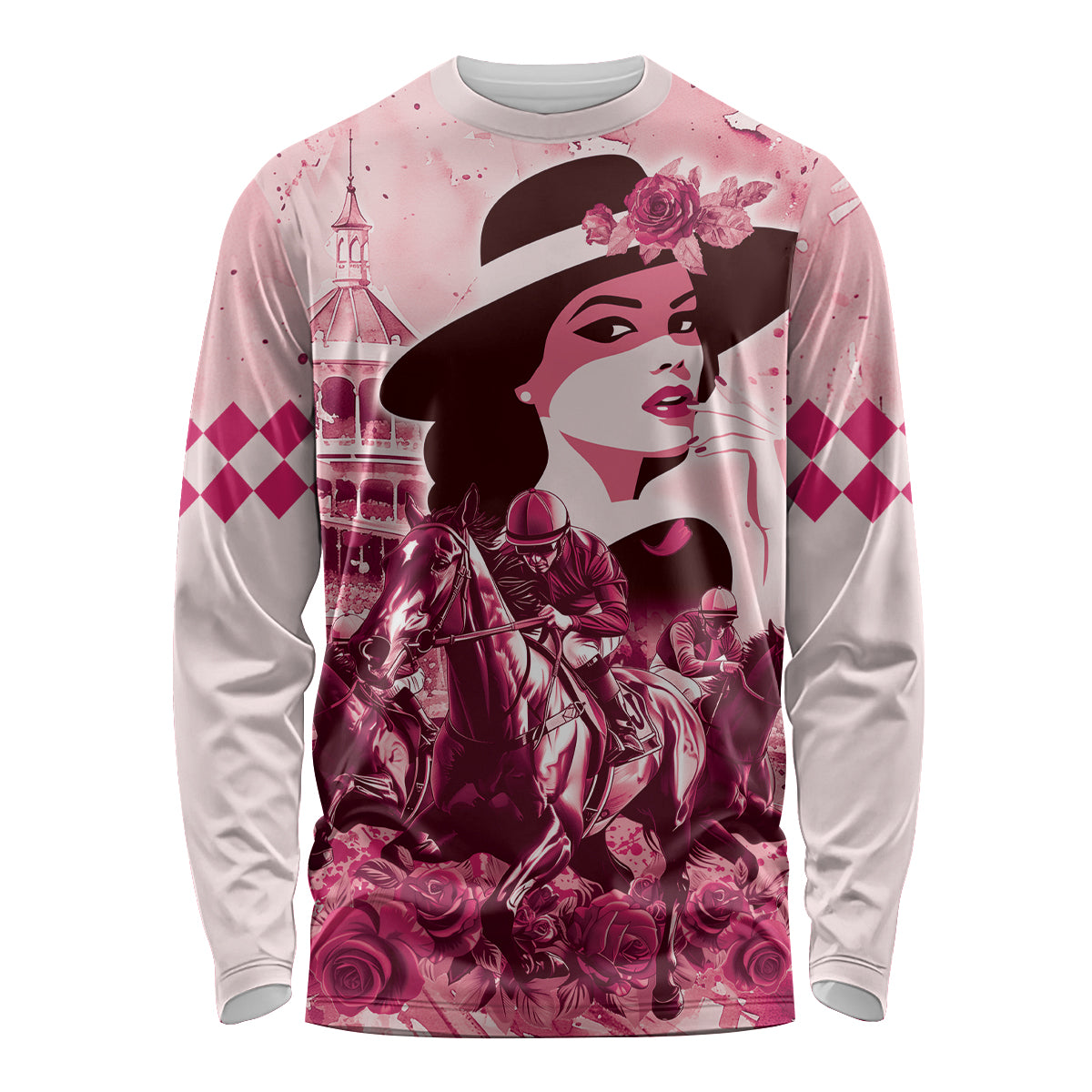 Personalized Kentucky Ladies Long Sleeve Shirt The Run For The Roses Derby - Pink Out - Wonder Print Shop