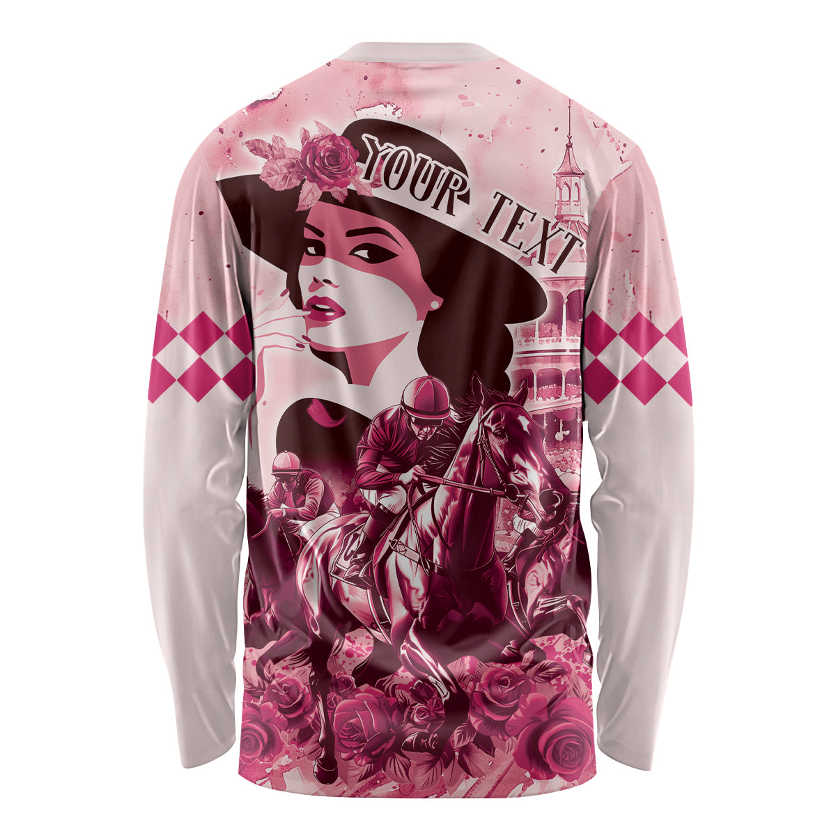 Personalized Kentucky Ladies Long Sleeve Shirt The Run For The Roses Derby - Pink Out - Wonder Print Shop