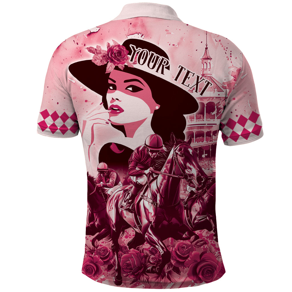 Personalized Kentucky Ladies Polo Shirt The Run For The Roses Derby - Pink Out - Wonder Print Shop