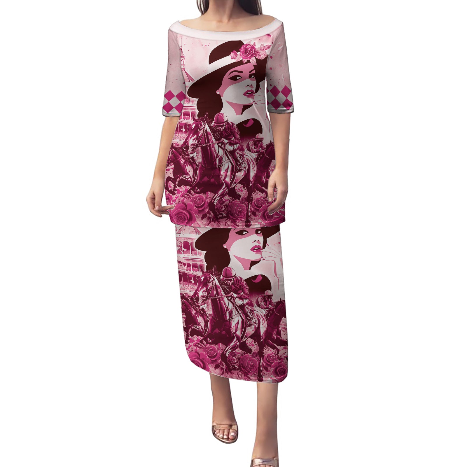 Personalized Kentucky Ladies Puletasi The Run For The Roses Derby - Pink Out - Wonder Print Shop