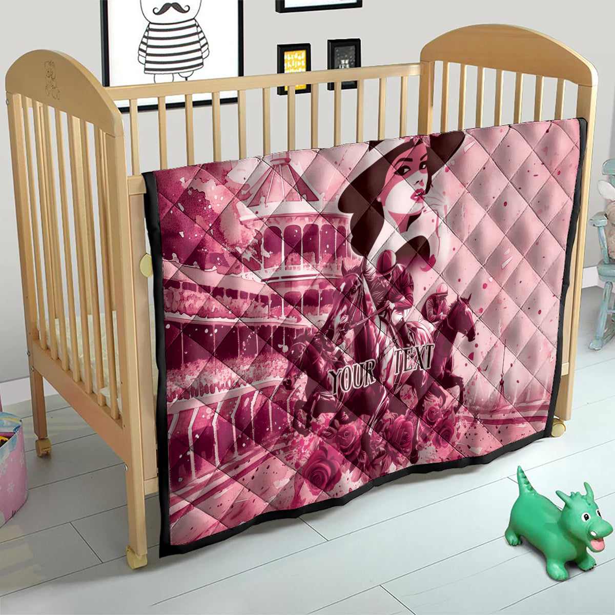 Personalized Kentucky Ladies Quilt The Run For The Roses Derby - Pink Out - Wonder Print Shop