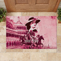 Personalized Kentucky Ladies Rubber Doormat The Run For The Roses Derby - Pink Out - Wonder Print Shop