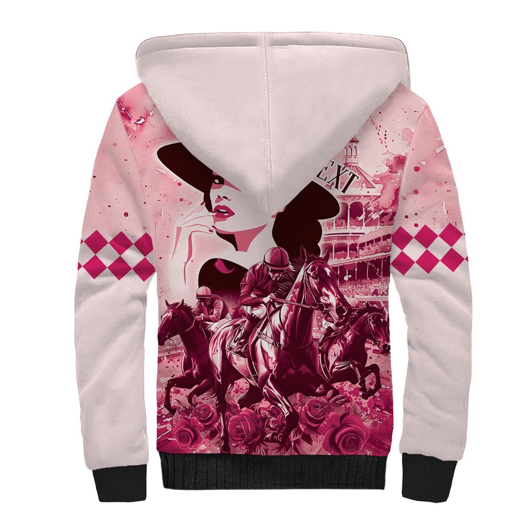 Personalized Kentucky Ladies Sherpa Hoodie The Run For The Roses Derby - Pink Out - Wonder Print Shop