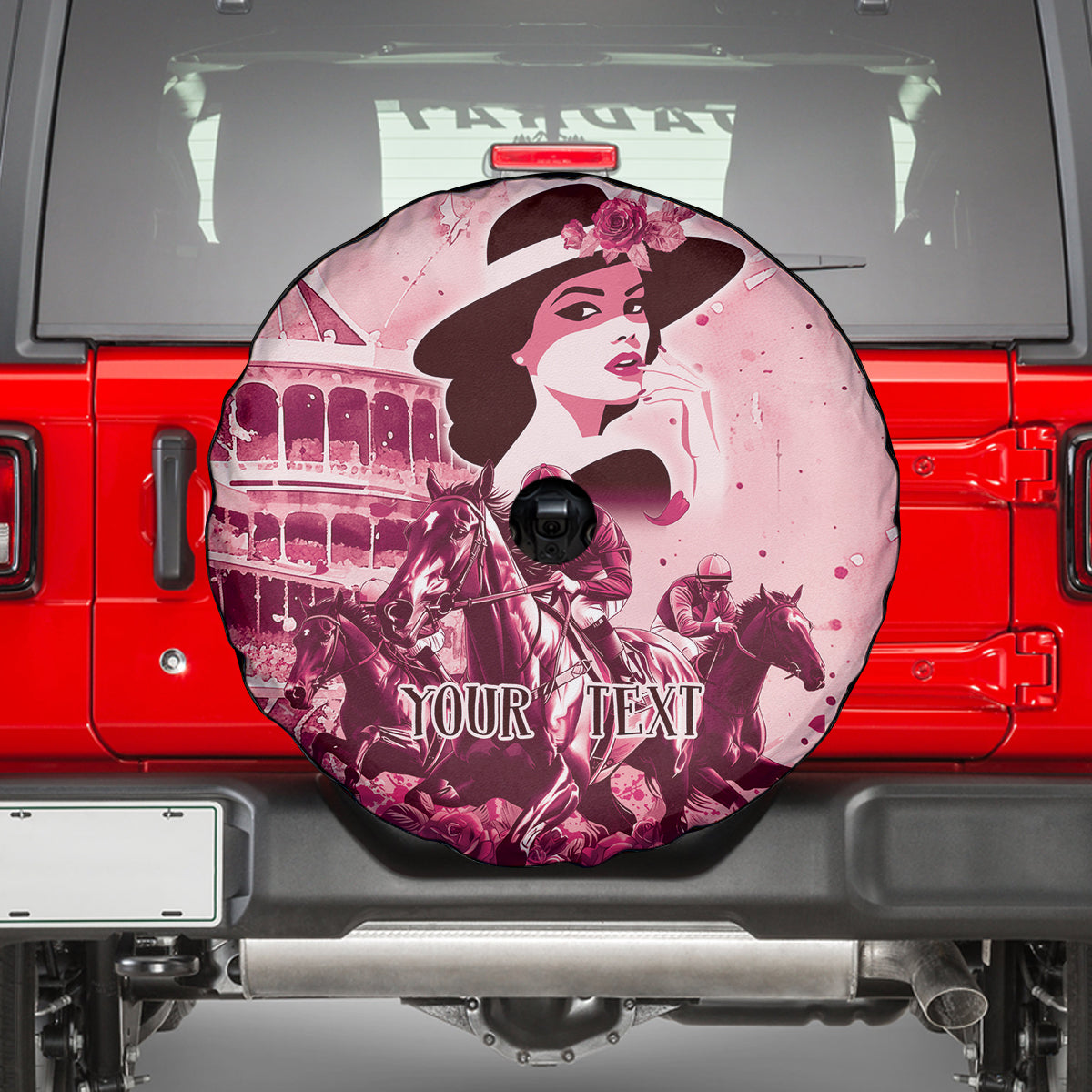 Personalized Kentucky Ladies Spare Tire Cover The Run For The Roses Derby - Pink Out - Wonder Print Shop