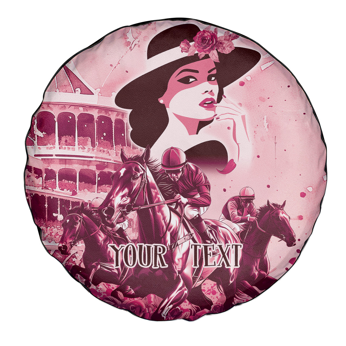 Personalized Kentucky Ladies Spare Tire Cover The Run For The Roses Derby - Pink Out - Wonder Print Shop