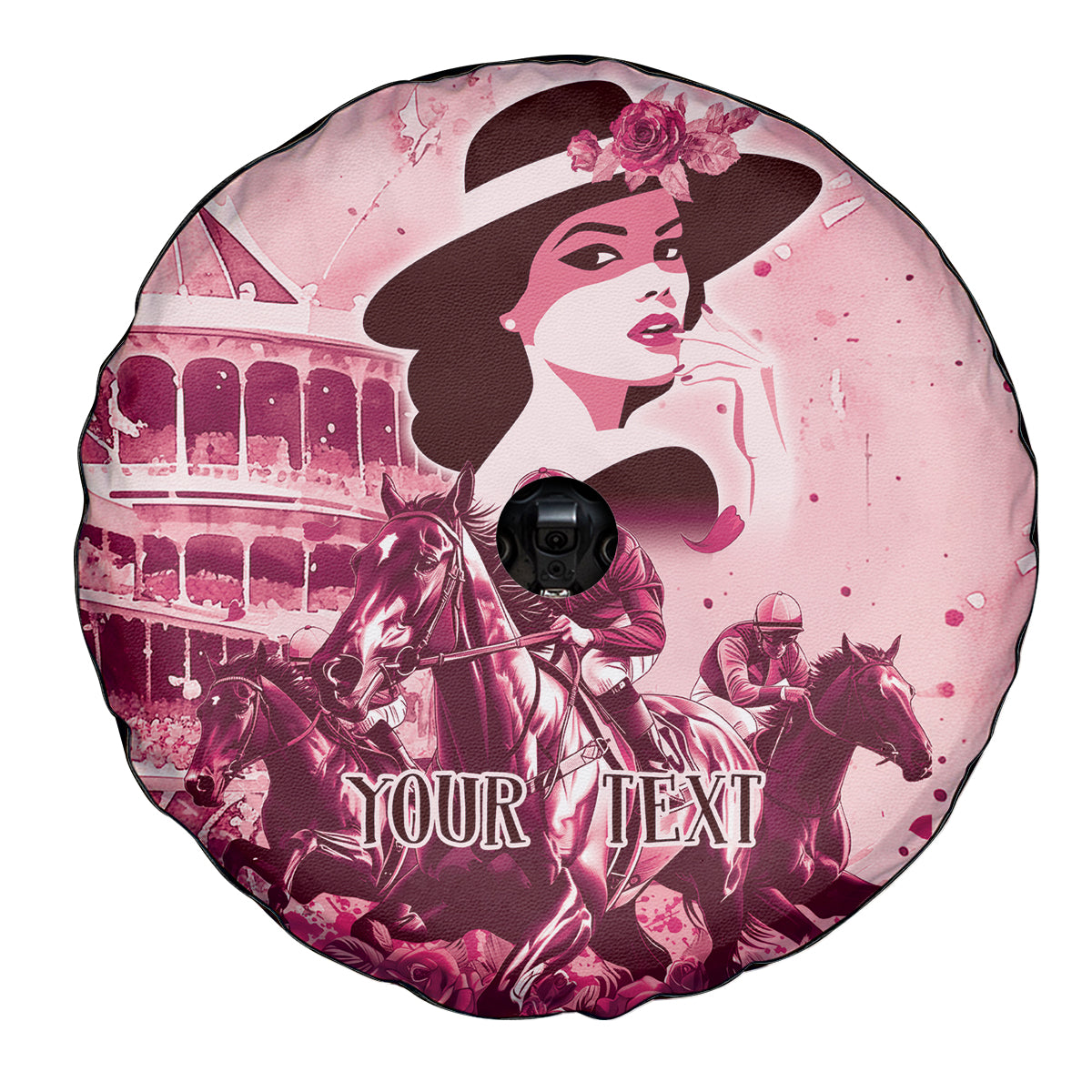 Personalized Kentucky Ladies Spare Tire Cover The Run For The Roses Derby - Pink Out - Wonder Print Shop