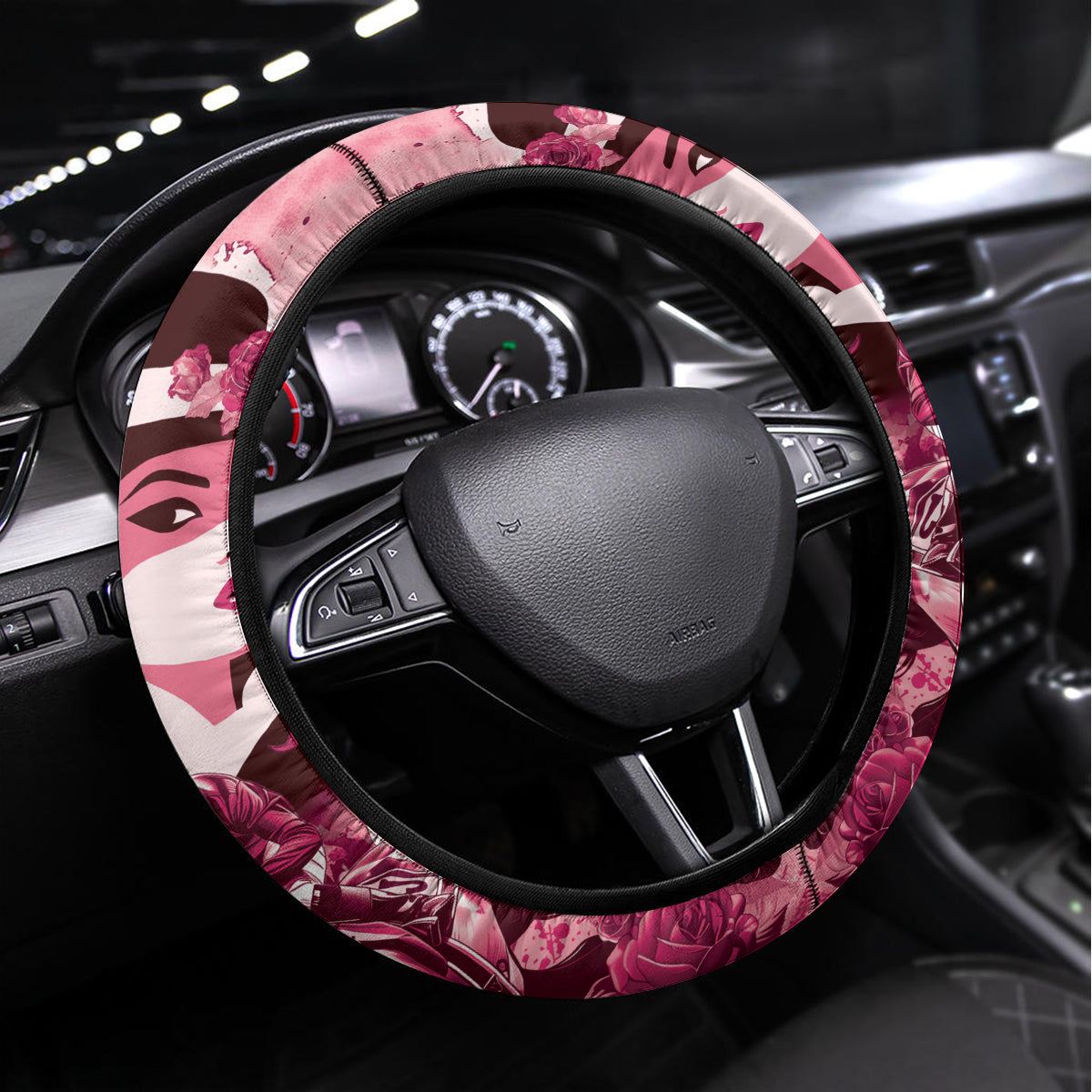 Kentucky Ladies Steering Wheel Cover The Run For The Roses Derby - Pink Out - Wonder Print Shop