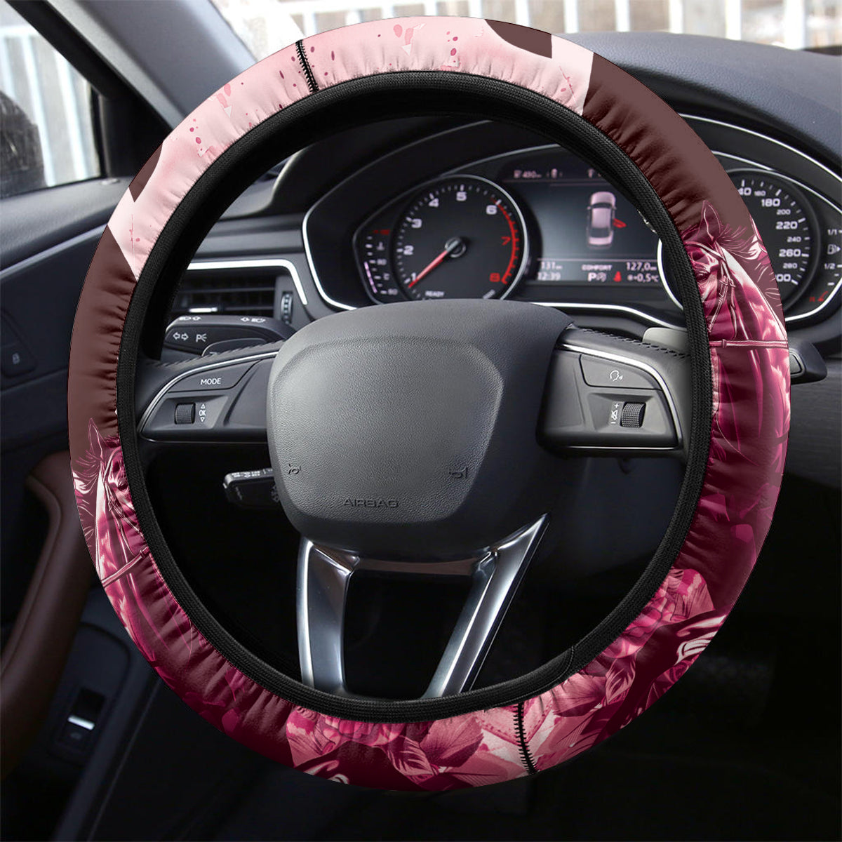 Kentucky Ladies Steering Wheel Cover The Run For The Roses Derby - Pink Out - Wonder Print Shop