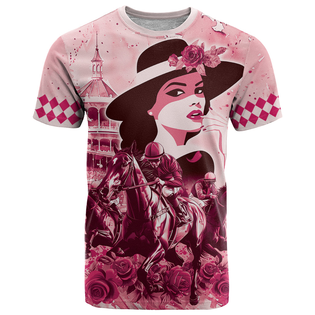 Personalized Kentucky Ladies T Shirt The Run For The Roses Derby - Pink Out - Wonder Print Shop
