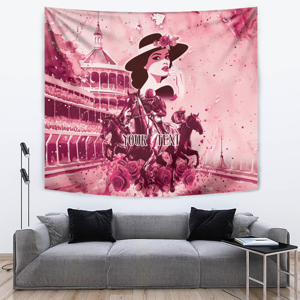 Personalized Kentucky Ladies Tapestry The Run For The Roses Derby - Pink Out - Wonder Print Shop