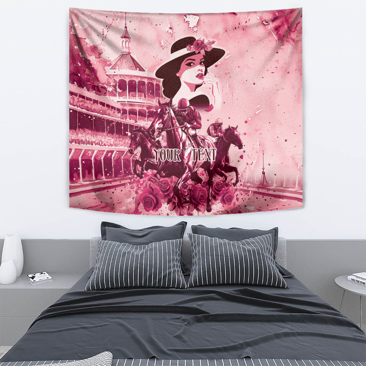 Personalized Kentucky Ladies Tapestry The Run For The Roses Derby - Pink Out - Wonder Print Shop