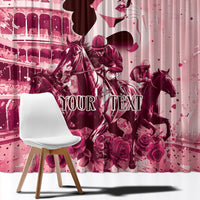 Personalized Kentucky Ladies Window Curtain The Run For The Roses Derby - Pink Out - Wonder Print Shop