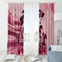 Personalized Kentucky Ladies Window Curtain The Run For The Roses Derby - Pink Out - Wonder Print Shop