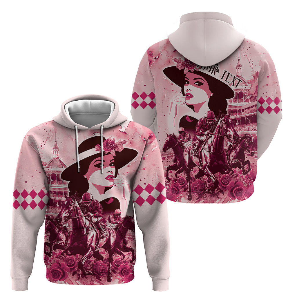Personalized Kentucky Ladies Zip Hoodie The Run For The Roses Derby - Pink Out - Wonder Print Shop
