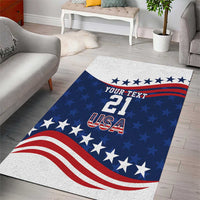 United States Pacific Rugby Custom Area Rug USA Classic Sporty Pattern