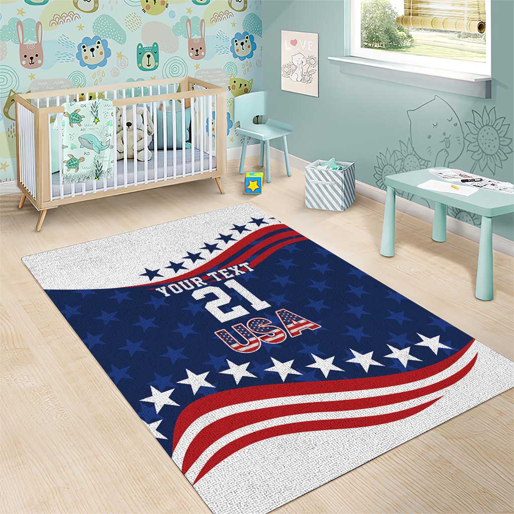 United States Pacific Rugby Custom Area Rug USA Classic Sporty Pattern