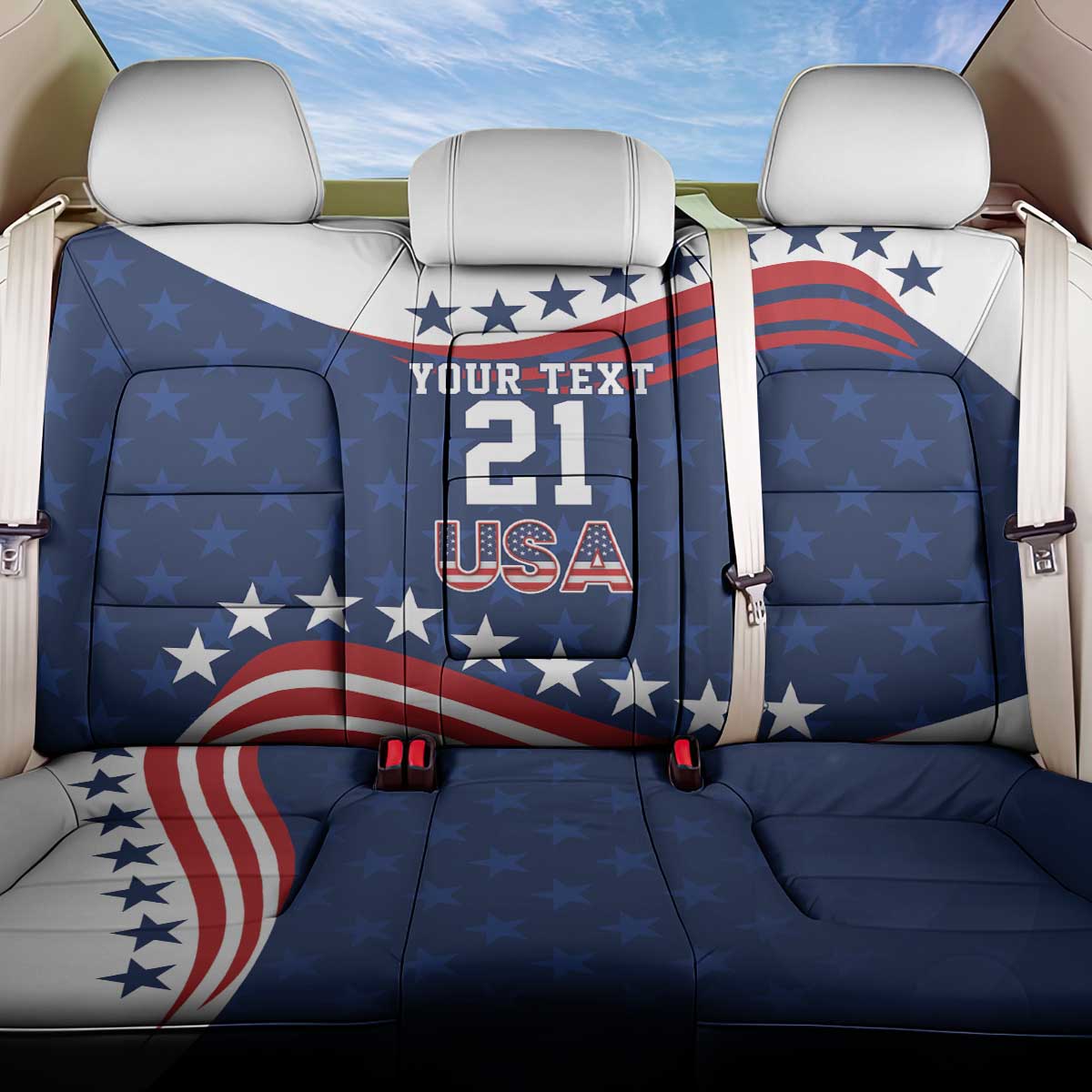 United States Pacific Rugby Custom Back Car Seat Cover USA Classic Sporty Pattern
