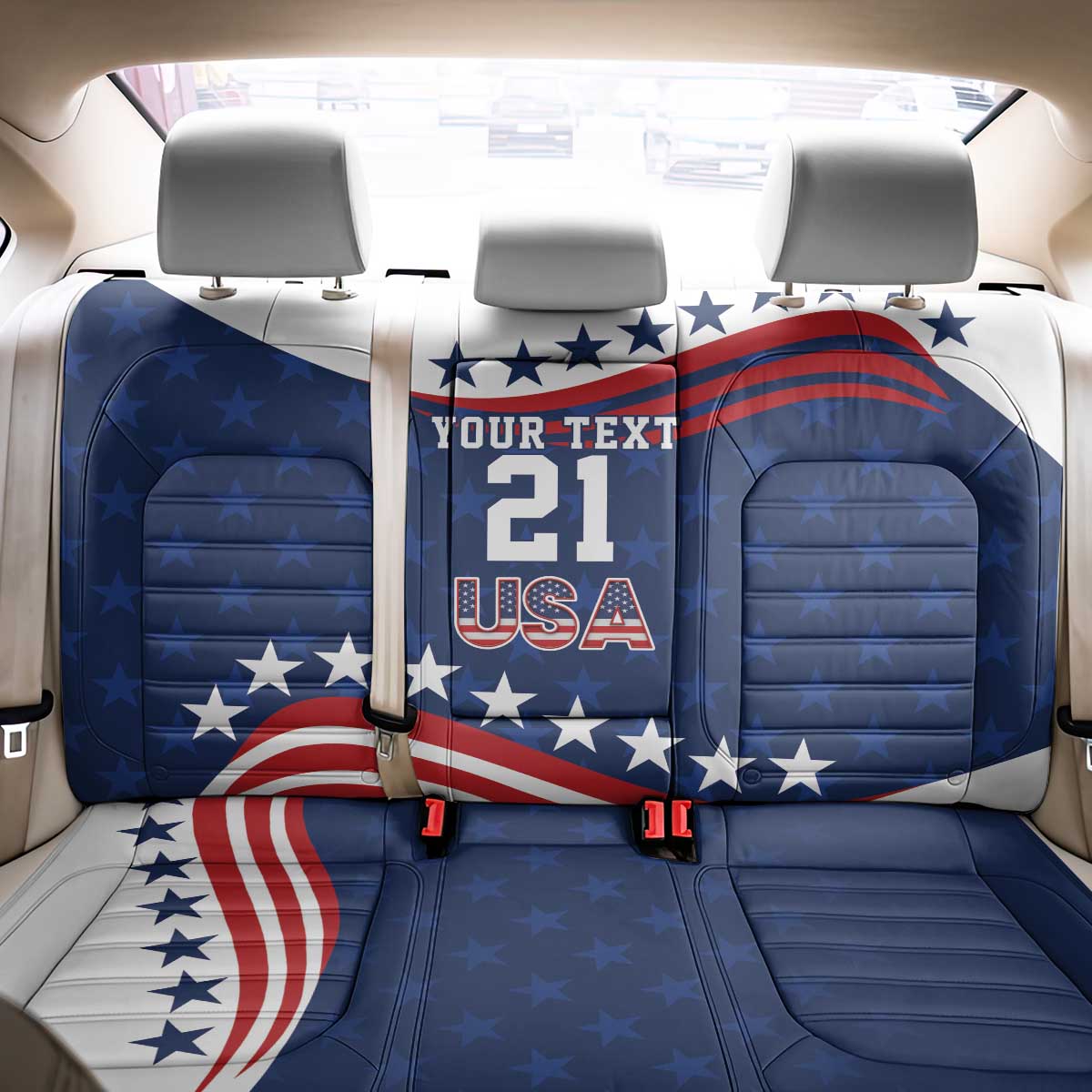 United States Pacific Rugby Custom Back Car Seat Cover USA Classic Sporty Pattern