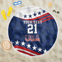 United States Pacific Rugby Custom Beach Blanket USA Classic Sporty Pattern