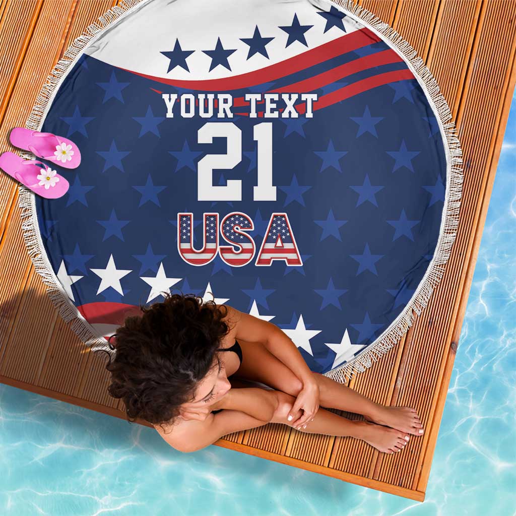 United States Pacific Rugby Custom Beach Blanket USA Classic Sporty Pattern