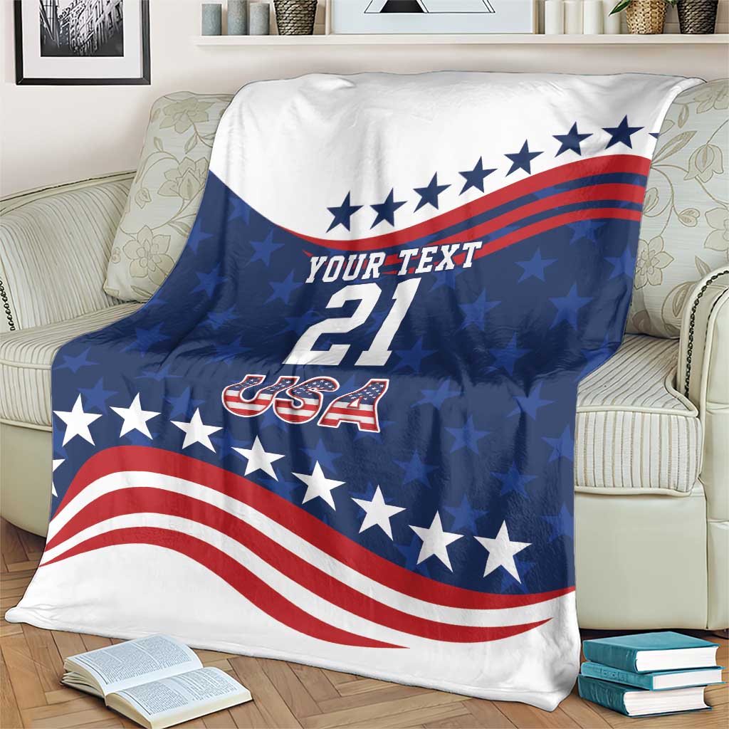 United States Pacific Rugby Custom Blanket USA Classic Sporty Pattern