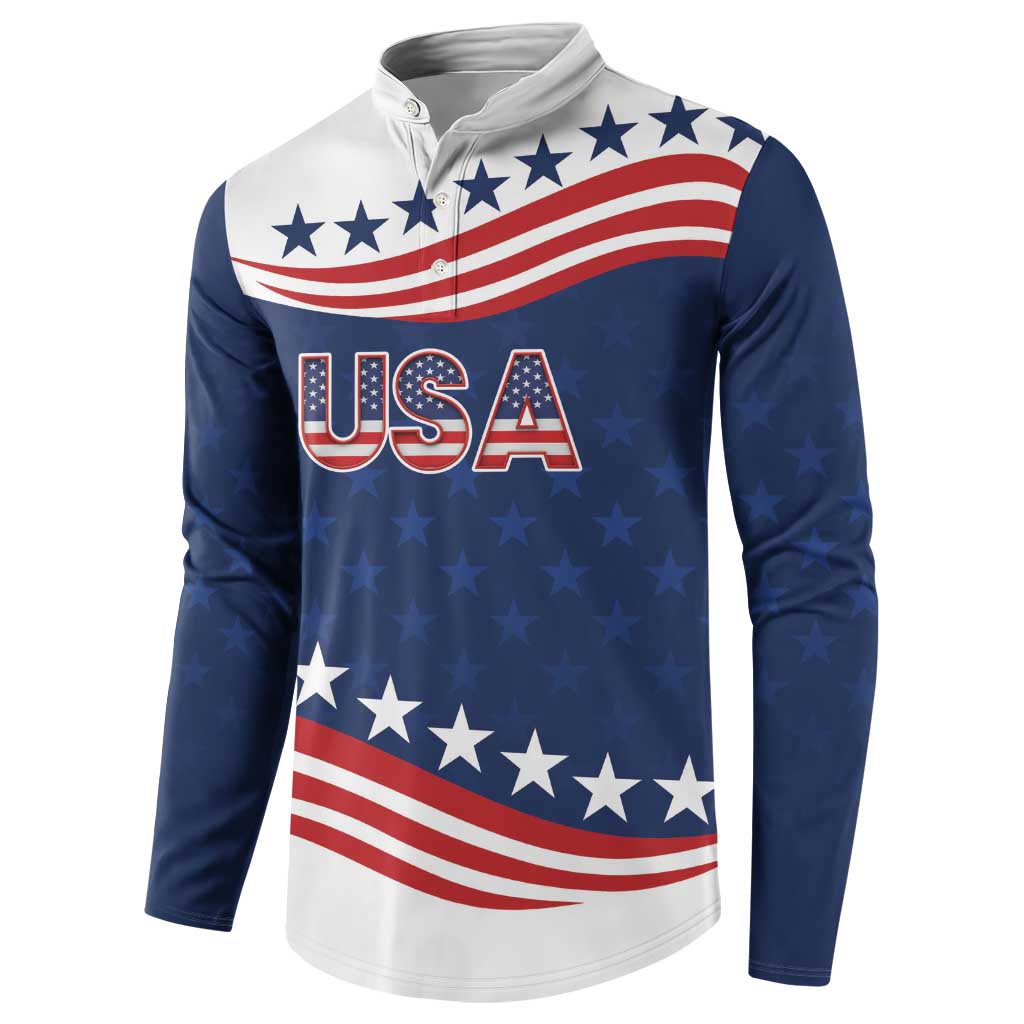 United States Pacific Rugby Custom Button Sweatshirt USA Classic Sporty Pattern