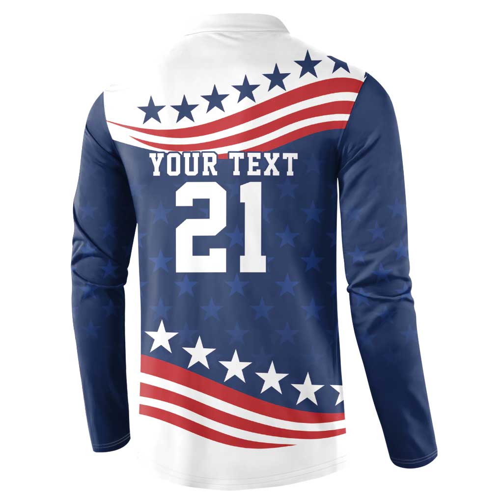 United States Pacific Rugby Custom Button Sweatshirt USA Classic Sporty Pattern