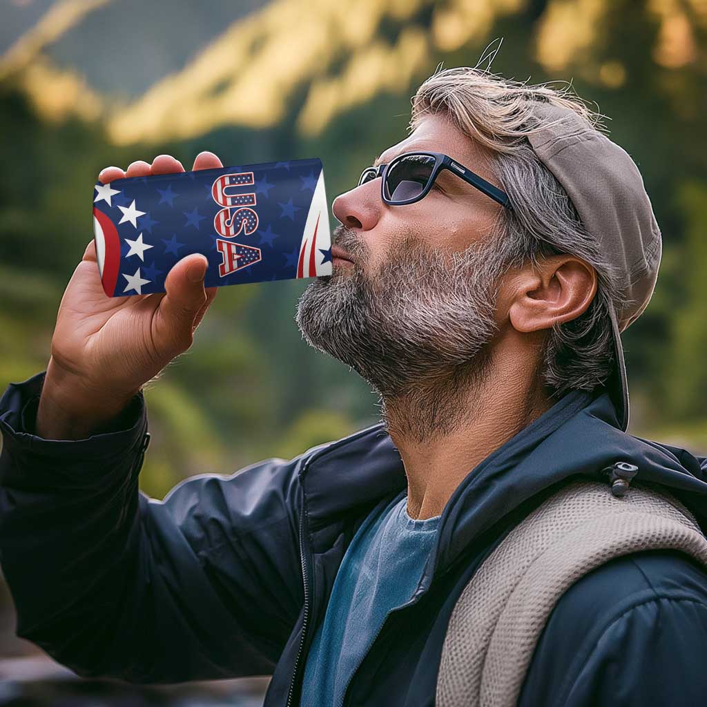 United States Pacific Rugby Custom 4 in 1 Can Cooler Tumbler USA Classic Sporty Pattern