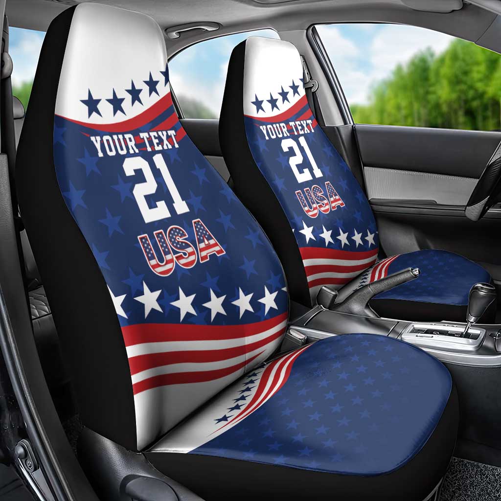 United States Pacific Rugby Custom Car Seat Cover USA Classic Sporty Pattern