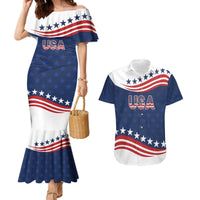 United States Pacific Rugby Custom Couples Matching Mermaid Dress and Hawaiian Shirt USA Classic Sporty Pattern