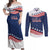 United States Pacific Rugby Custom Couples Matching Off Shoulder Maxi Dress and Long Sleeve Button Shirt USA Classic Sporty Pattern