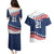 United States Pacific Rugby Custom Couples Matching Puletasi and Hawaiian Shirt USA Classic Sporty Pattern