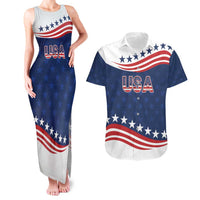 United States Pacific Rugby Custom Couples Matching Tank Maxi Dress and Hawaiian Shirt USA Classic Sporty Pattern