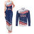 United States Pacific Rugby Custom Couples Matching Tank Maxi Dress and Long Sleeve Button Shirt USA Classic Sporty Pattern