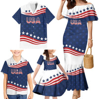 United States Pacific Rugby Custom Family Matching Mermaid Dress and Hawaiian Shirt USA Classic Sporty Pattern