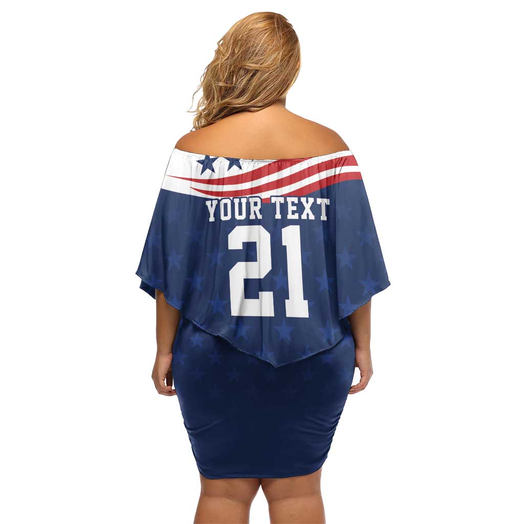 United States Pacific Rugby Custom Family Matching Off Shoulder Short Dress and Hawaiian Shirt USA Classic Sporty Pattern