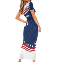 United States Pacific Rugby Custom Family Matching Short Sleeve Bodycon Dress and Hawaiian Shirt USA Classic Sporty Pattern