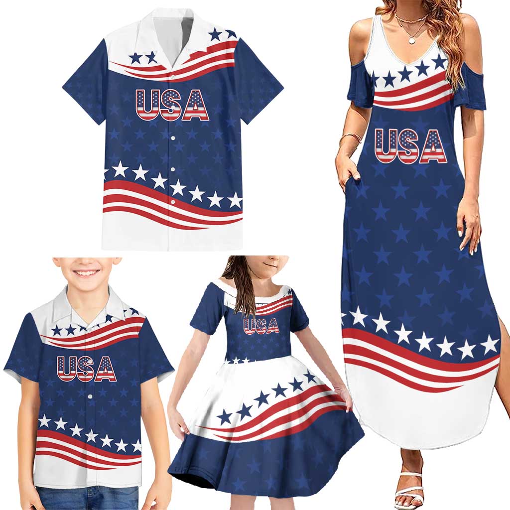 United States Pacific Rugby Custom Family Matching Summer Maxi Dress and Hawaiian Shirt USA Classic Sporty Pattern