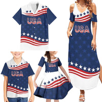 United States Pacific Rugby Custom Family Matching Summer Maxi Dress and Hawaiian Shirt USA Classic Sporty Pattern