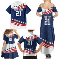 United States Pacific Rugby Custom Family Matching Summer Maxi Dress and Hawaiian Shirt USA Classic Sporty Pattern