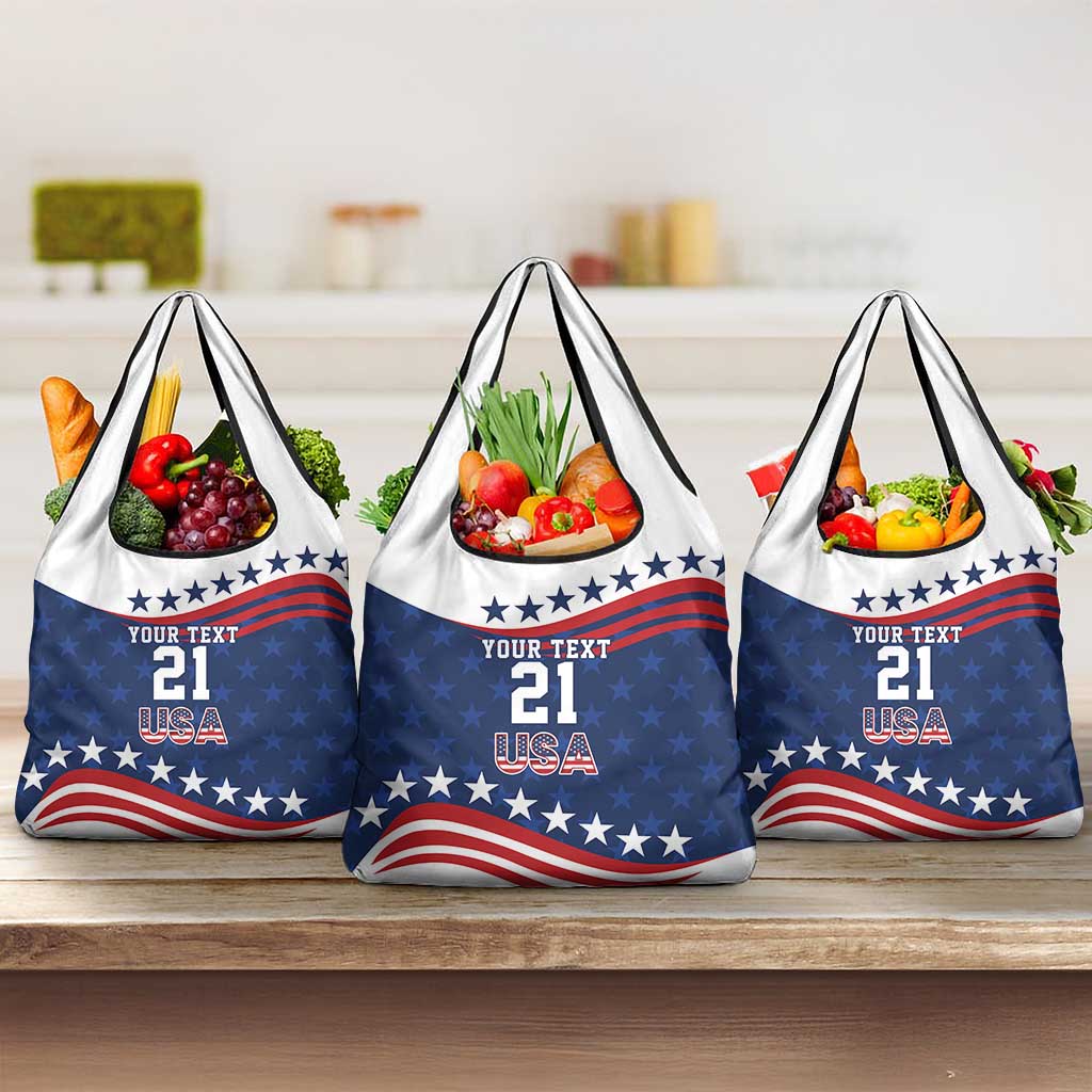 United States Pacific Rugby Custom Grocery Bag USA Classic Sporty Pattern
